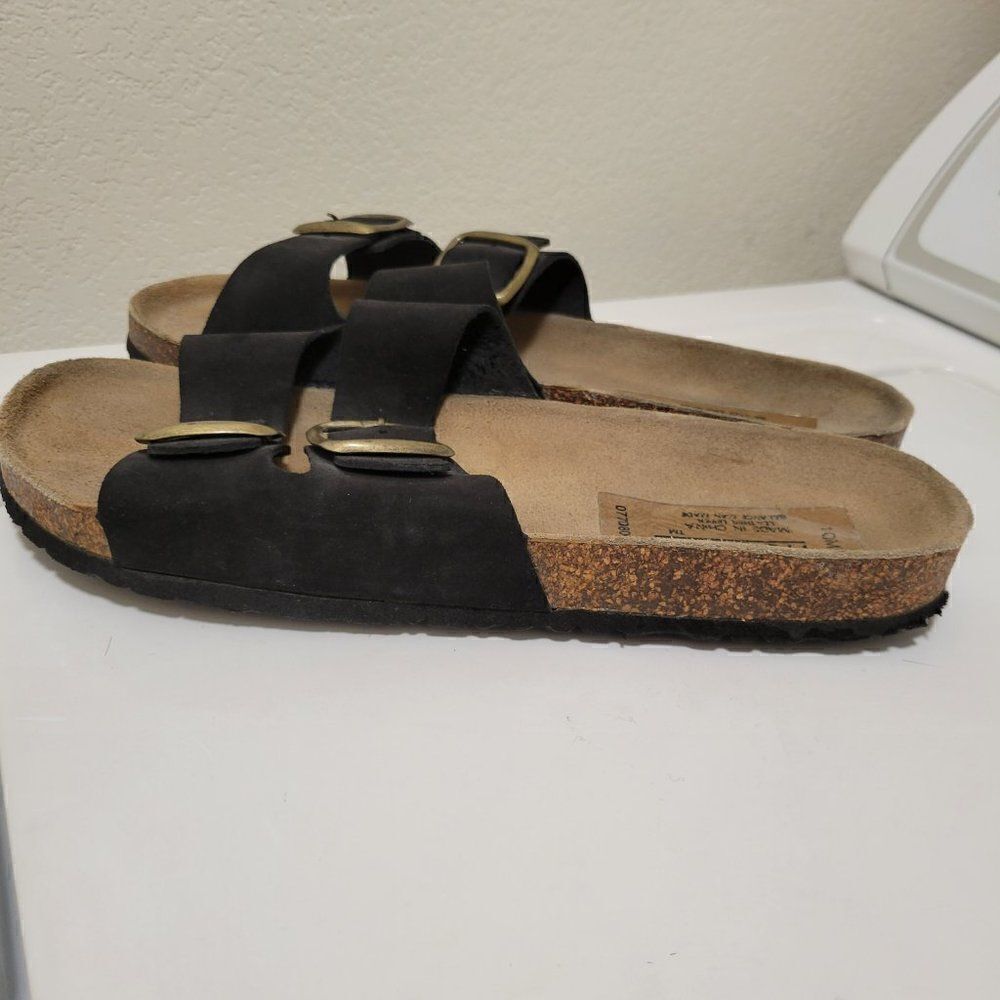 Honors Womens Size 10M Suede Slides Flat Black. - Picture 3 of 7
